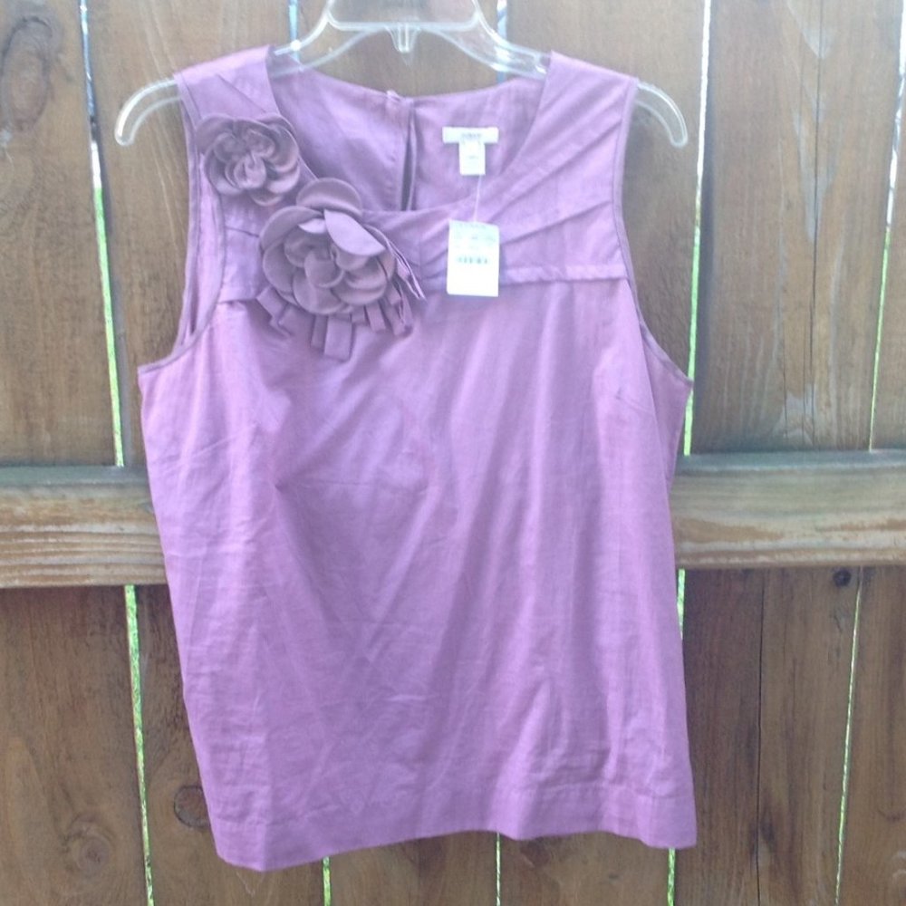 J. Crew Cotton Flower Detail Tank Top Sz. 10 NWT